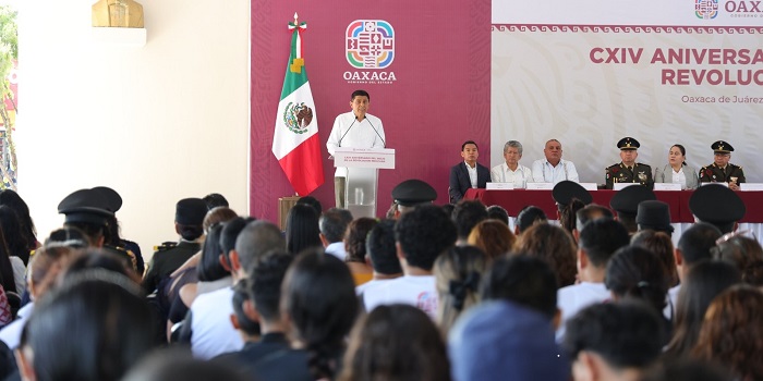 Encabeza Gobernador Salomón Jara ceremonia por el 114 Aniversario del inicio de la Revolución Mexicana